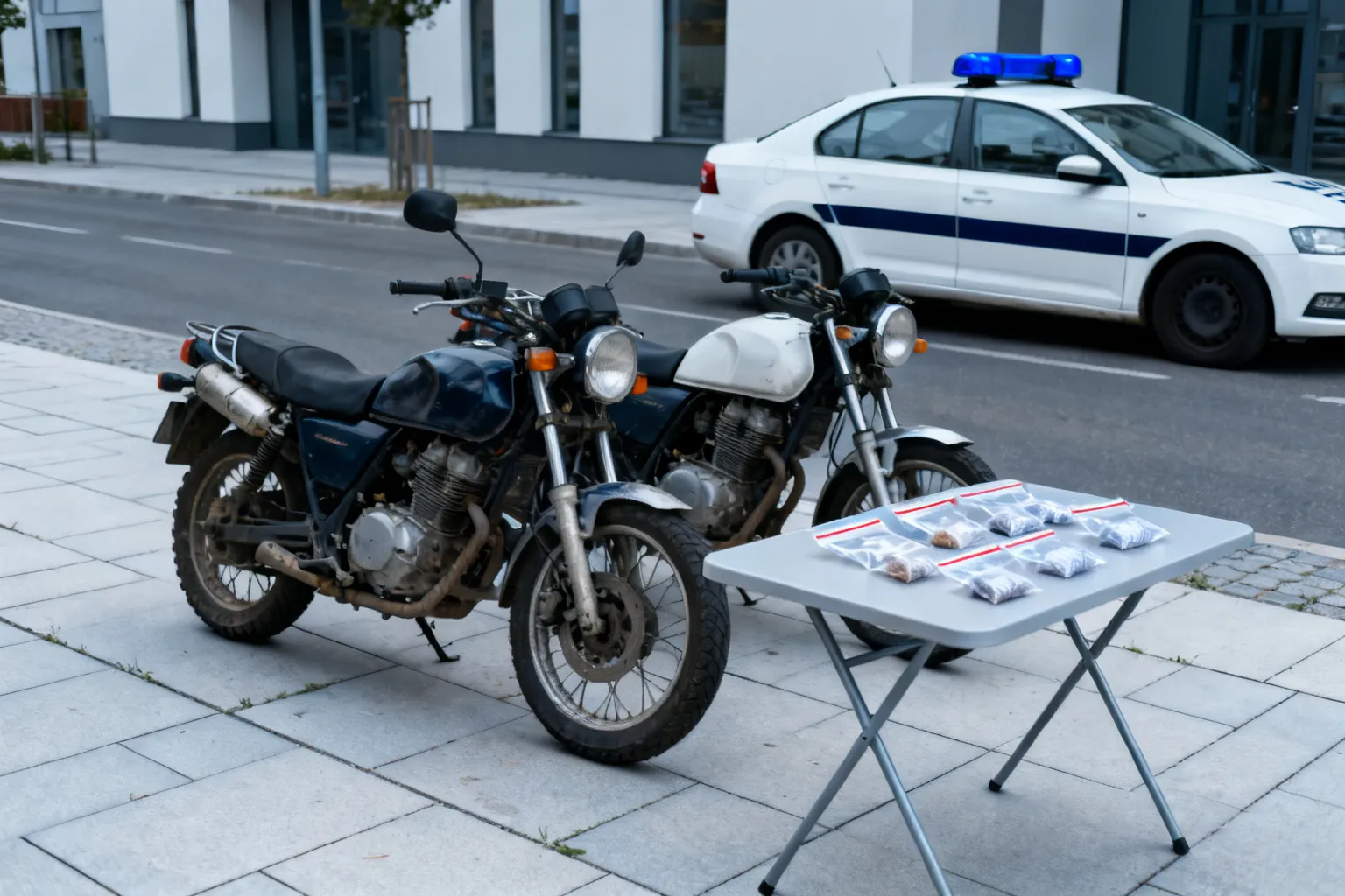 Zlikwidowano dziuplę pod Płońskiem. Odzyskano motocykle i zabezpieczono narkotyki