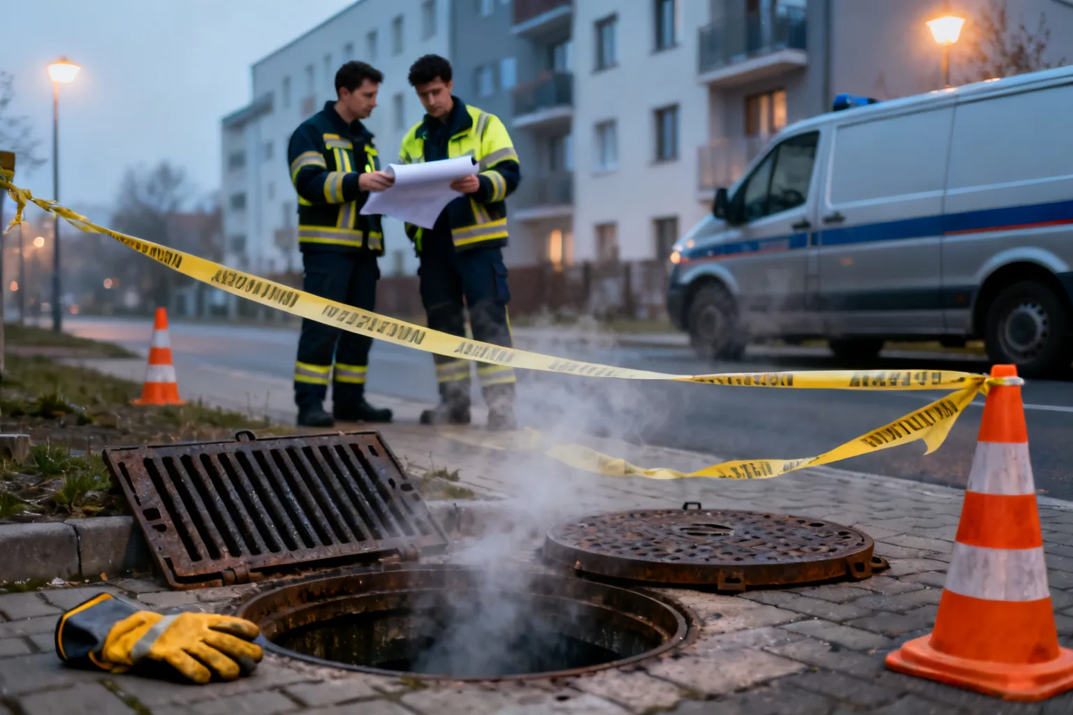 Tragedia na Białołęce: mężczyzna wpadł do kanału ciepłowniczego przy ul. Elektronowej
