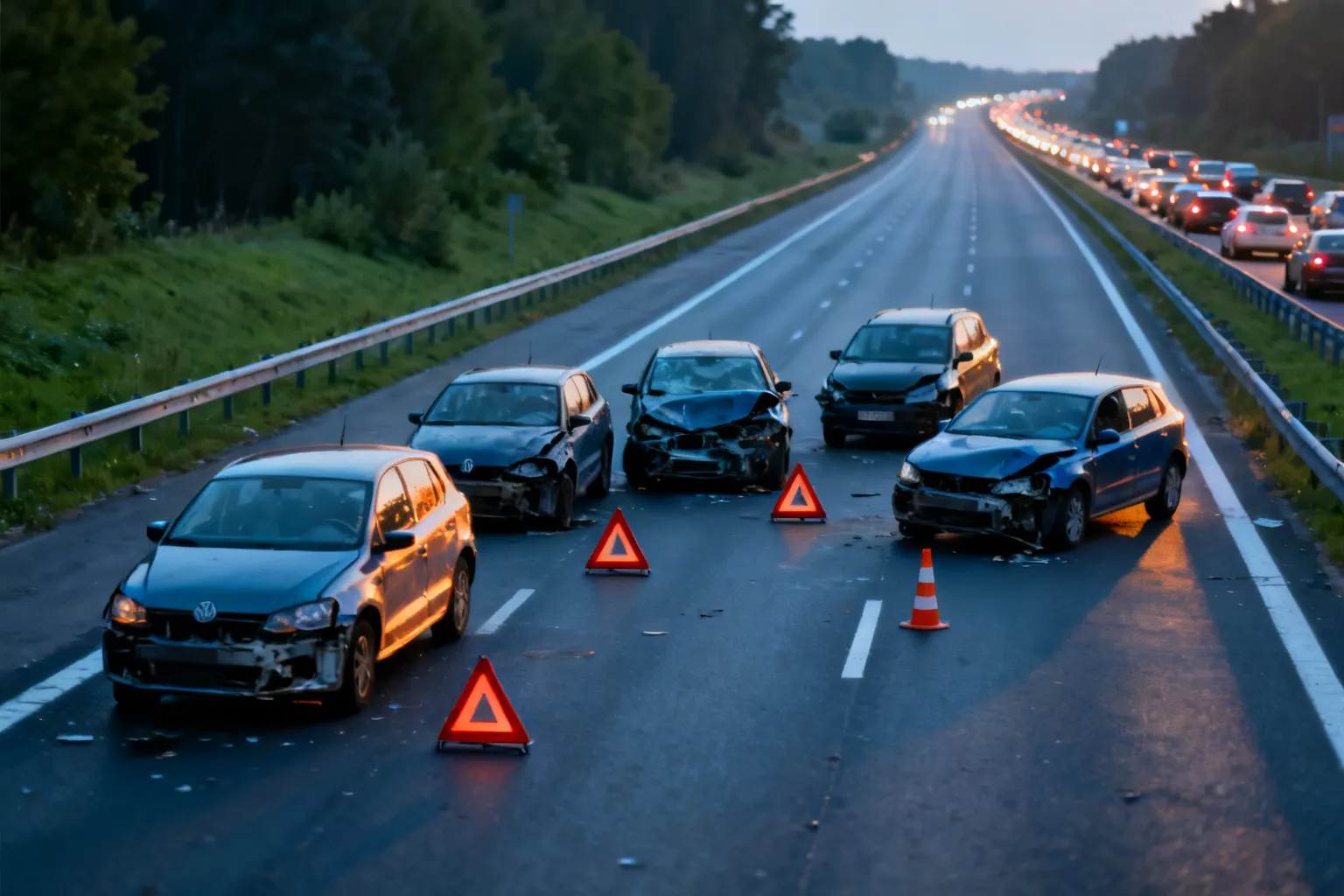 Karambol dzików S2 Wawer — 5 aut i około 6 km korka