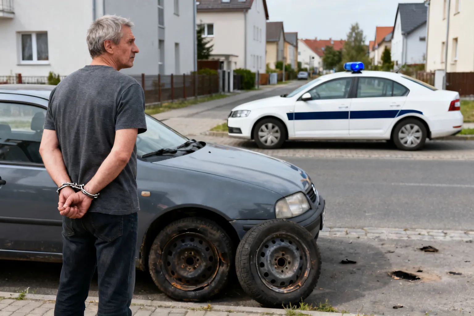 41-latek zatrzymany po groźbach i przebiciu opon sąsiada