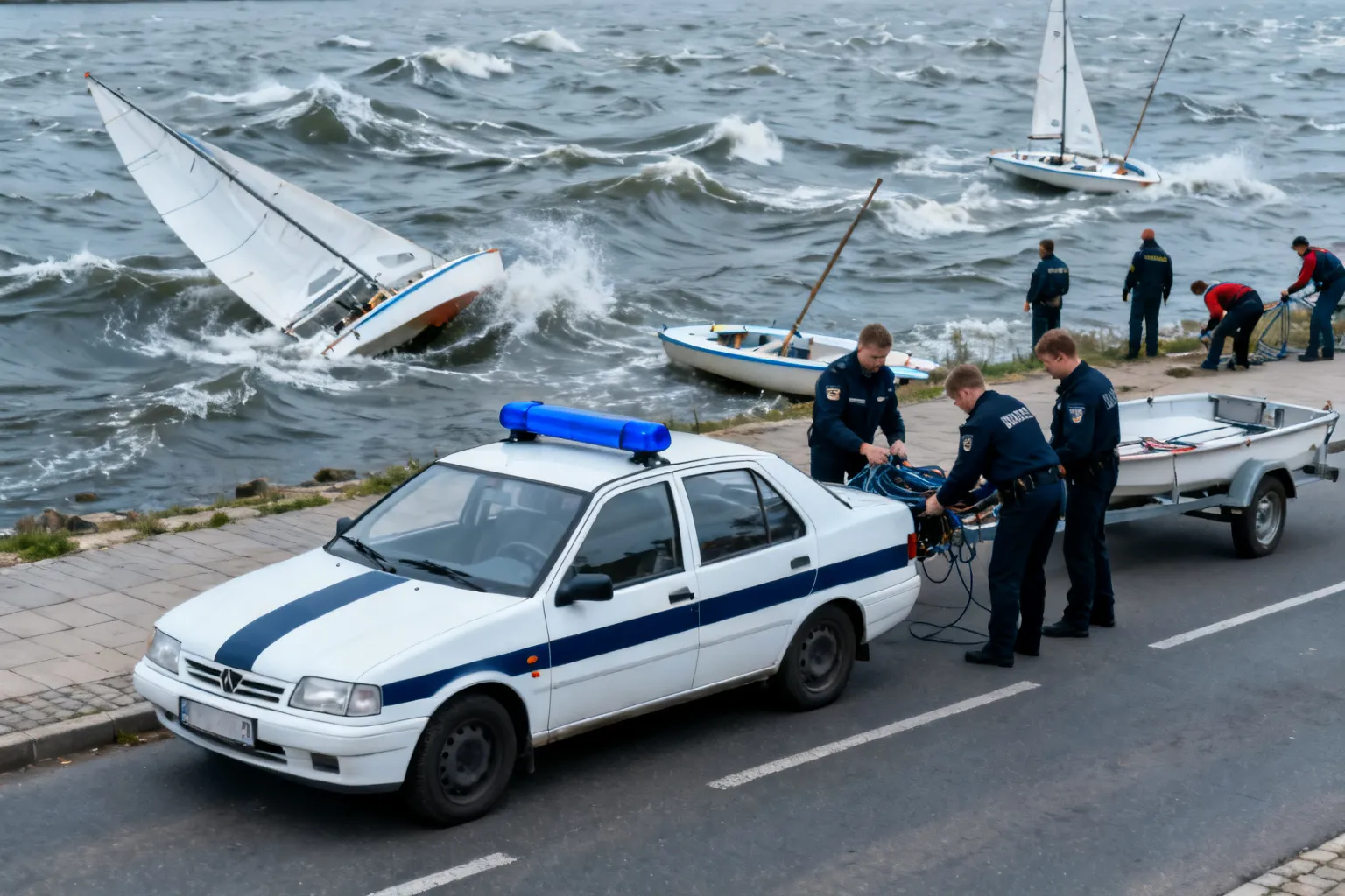 Regaty Policjantów Wodnych 2026 przerwane z powodu silnego wiatru