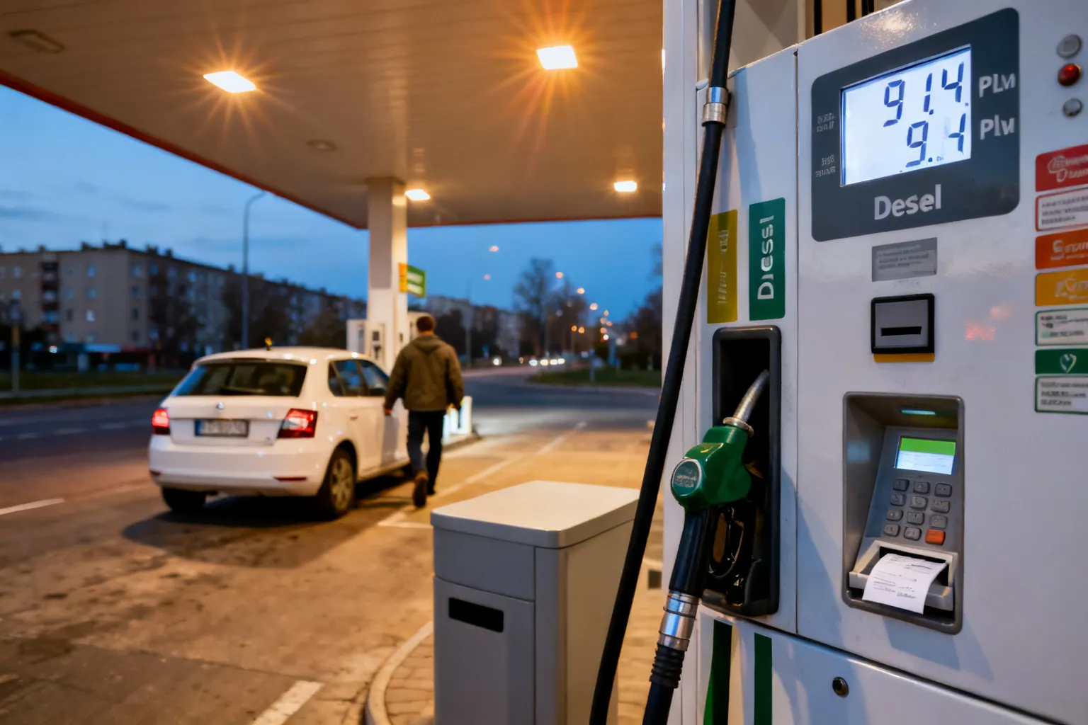 Diesel 9,14 zł Wawer — cena diesla przekroczyła 9 zł na stacji w Warszawie