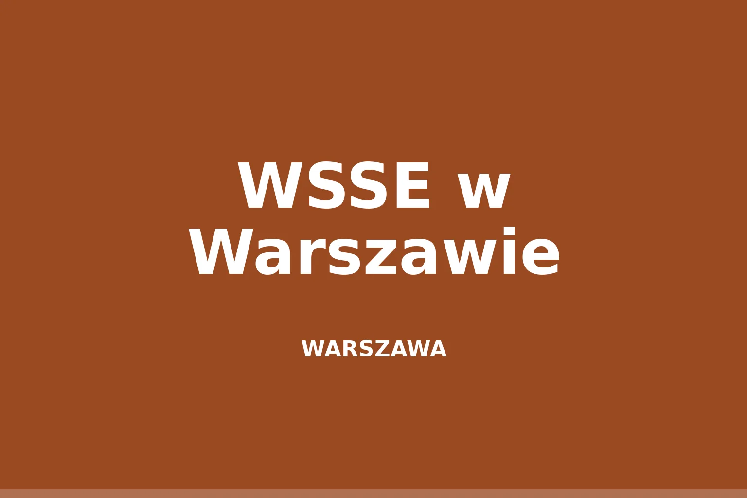 WSSE w Warszawie