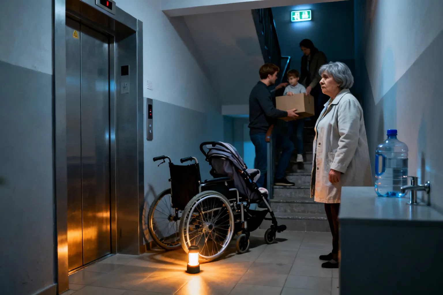 Awaria prądu w bloku — winda i woda oraz konsekwencje dla osób z ograniczoną mobilnością