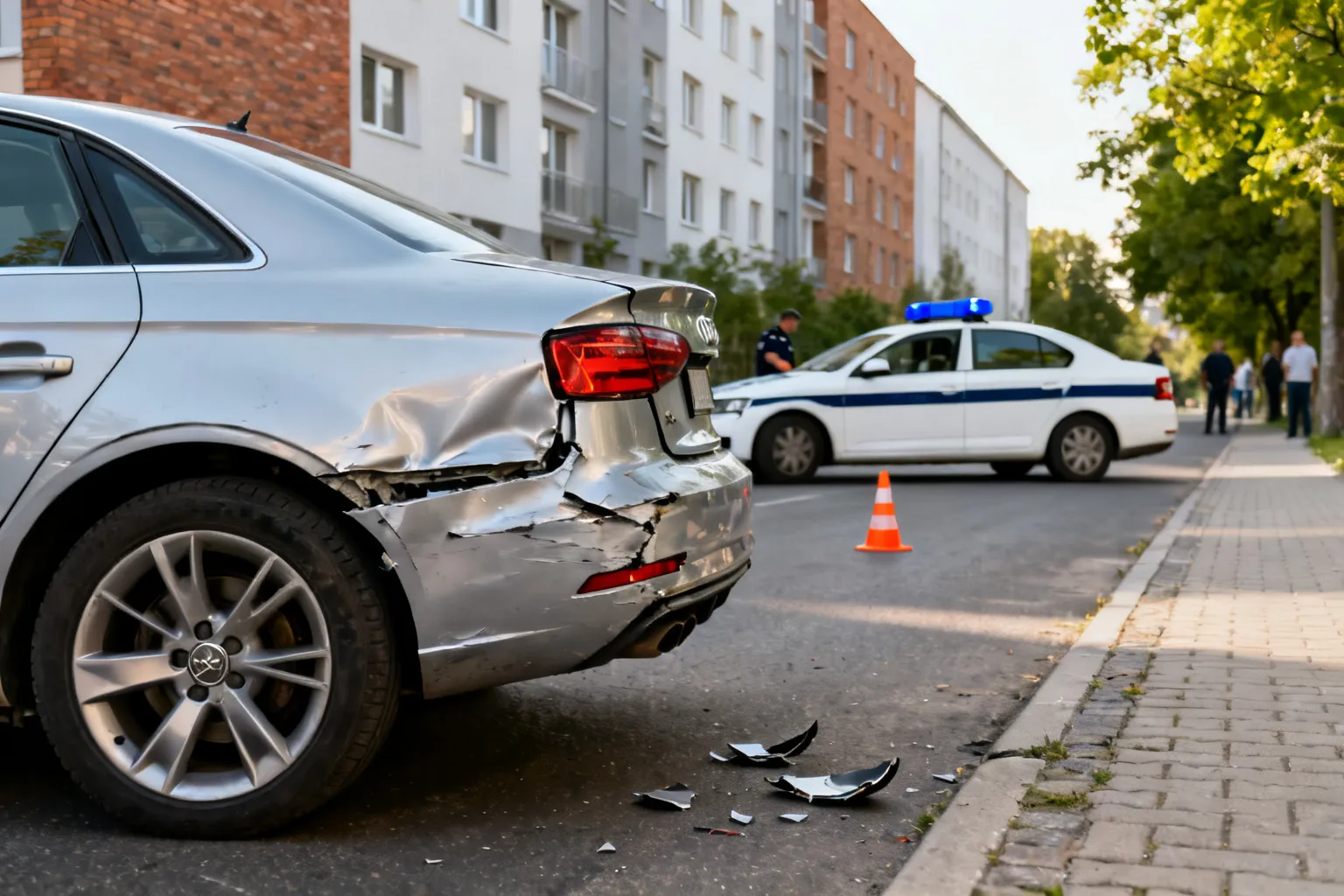 Nieletni motocykliści uszkodzili Audi w Otwocku